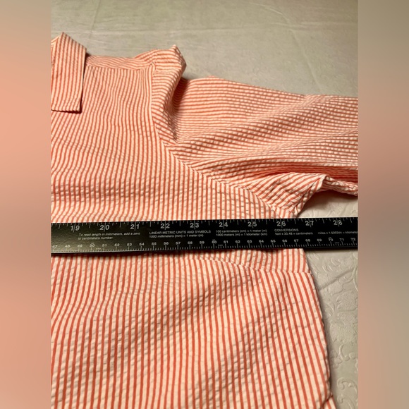 L.L. Bean Pink Seersucker Button Down Shirt - Picture 4 of 7